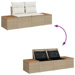 Set de Canapé de Jardin vidaXL de 5 Pièces avec Coussins Beige en Rotin Poly
