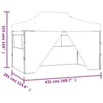 vidaXL Tente pliable de réception avec 4 parois 3 x 4 5 m Blanc