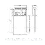 Bloc collectif leabox.com  3x2  grade 3  simple face  Extérieur  fixation sur pieds à sceller  Vert mai RAL 6017 finition brillante