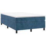 vidaXL Sommier à lattes de lit et matelas bleu foncé 120x190cm velours