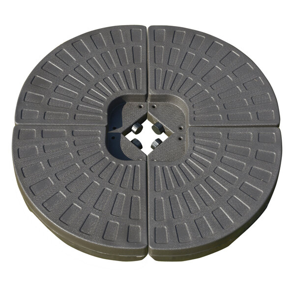 Lot de 4 poids de lestage pour parasols déportés dim. totales 100L x 100l x 10H cm HDPE café
