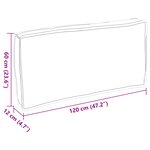 vidaXL Coussin de palette pour siège/dossier Crème 120x60x12 cm Tissu Oxford