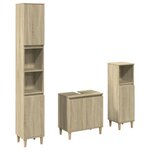 vidaXL Ensemble de meubles de salle de bain 3 Pièces chêne sonoma