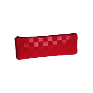 Cristo : trousse plate 21 x 7.5 cm - collection damiers - rouge