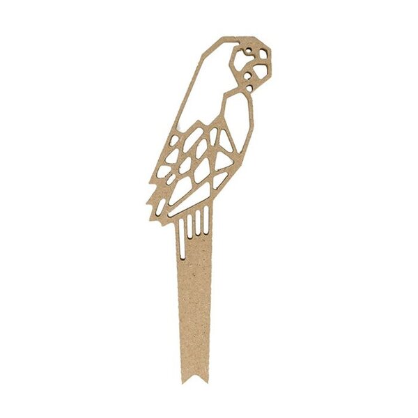 Silhouette Origami Perroquet - 5 5X15X1 Cm - Bois - Jungle - Silhwood