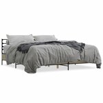 vidaXL Cadre de lit chêne sonoma 200x200 cm bois d'ingénierie et métal