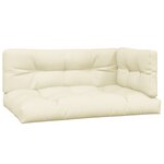 vidaXL Coussins de palette lot de 3 crème tissu