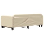 vidaXL Lit de jour avec lit gigogne crème 100x200 cm tissu