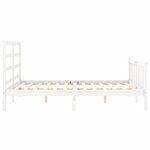 vidaXL Cadre de lit avec tête de lit blanc 160x200 cm bois massif