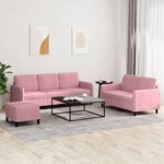 vidaXL Ensemble de canapés 3 Pièces rose velours