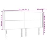 vidaXL Tête de lit à LED Noir 183x16x118/128 cm Velours