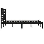 vidaXL Cadre de lit Noir Bois de pin massif 200x200 cm