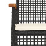 vidaXL Ensemble à manger de jardin 9Pièces coussins noir résine tressée