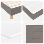 Lit avec sommier vidaXL avec matelas taupe 80x200 cm tissu