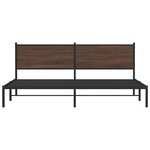 vidaXL Cadre de lit en métal sans matelas chêne marron 193x203 cm