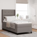 vidaXL Lit à ressorts avec matelas et LED Taupe 90x190 cm Tissu