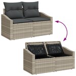 vidaXL Ensemble de canapé de jardin 10 pièces avec coussins gris clair en poly rotin