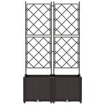 vidaXL Jardinière avec treillis 2 Pièces Marron 80x40x143 cm