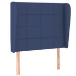 vidaXL Sommier à lattes de lit avec matelas Bleu 90x200 cm Tissu