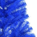 vidaXL Demi sapin de Noël artificiel avec support Bleu 210 cm PVC