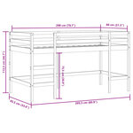 vidaXL Lit mezzanine enfants et rideaux rose 80x200cm bois pin massif