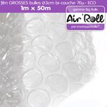 Lot de 6 rouleaux de film grosses bulles d'air largeur 1m x longueur 50m - gamme air'roll  eco