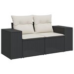 vidaXL Salon de jardin 10 Pièces avec coussins noir résine tressée