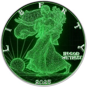 Pièce de monnaie en Argent 1 Dollar g 31.1 (1 oz) Millésime 2025 WIREFRAME