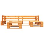 vidaXL Canapés de jardin palette 4 Pièces Bois Marron miel