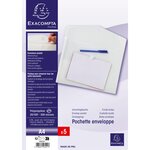 Sachet De 5 Pochettes-enveloppes Polypropylène - A4 - Incolore - X 10 - Exacompta