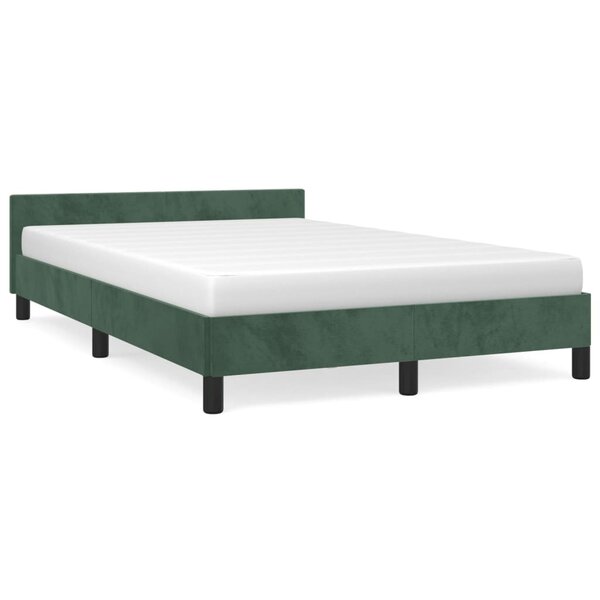 vidaXL Cadre de lit avec tête de lit Vert foncé 120x200 cm Velours