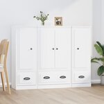 vidaXL Buffets 3 Pièces blanc bois d'ingénierie