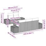 vidaXL Canapé de jardin 6 pièces avec coussins Gris clair en Rotin synthétique