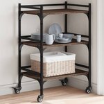 vidaXL Chariot de cuisine chêne marron 50x35x75 5 cm bois d'ingénierie