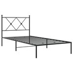 vidaXL Cadre de lit métal avec tête de lit noir 90x190 cm