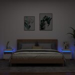 vidaXL Armoires de chevet avec lumières LED 2 Pièces blanc 40x39x48 5 cm