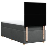 vidaXL Sommier à lattes de lit avec matelas Gris foncé 100x200cm Tissu
