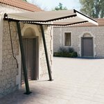 vidaXL Auvent automatique capteur de vent LED 3 5x2 5 m Crème