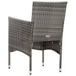 vidaXL Salon de jardin 4 Pièces avec coussins résine tressée gris