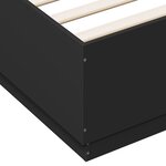 vidaXL Cadre de lit noir 180x200 cm bois d'ingénierie