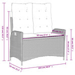 vidaXL Ensemble à manger de jardin et coussins 2 Pièces beige poly rotin