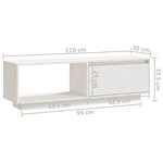 vidaXL Meuble TV Blanc 110x30x33 5 cm Bois de pin massif