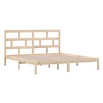 vidaXL Cadre de lit 180x200 cm Super King Bois massif