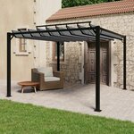 vidaXL Tonnelle avec toit à persienne 3x3 m Anthracite Tissu aluminium