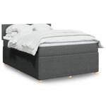 vidaXL Sommier à lattes de lit avec matelas Gris foncé 140x190cm Tissu
