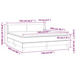 vidaXL Sommier à lattes de lit avec matelas Noir 160x200 cm Tissu