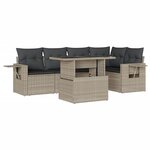 vidaXL Salon de jardin 6 Pièces avec coussins gris clair résine tressée