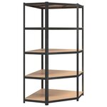 vidaXL Étagère à 5 niveaux 3 Pièces Gris Acier et bois ingénierie
