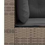 vidaXL Canapé de jardin avec coussins 3 places gris résine tressée