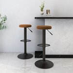 Vidaxl tabourets de bar 2 pcs marron velours